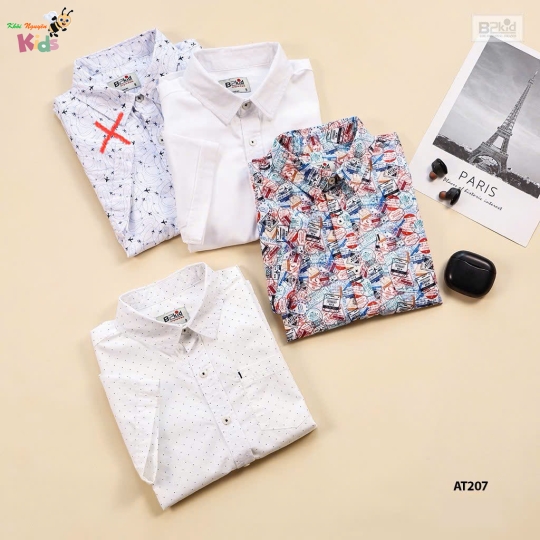 XƯỞNG MAY - CHÀO LÔ ÁO SƠ MI HOẠ TIẾT B2KIDS