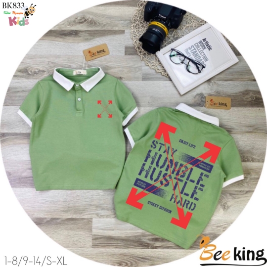 XƯỞNG MAY - CHÀO MẪU ÁO CỔ TRỤ BÉ TRAI STAY