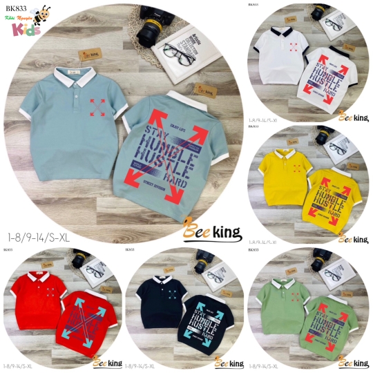 XƯỞNG MAY - CHÀO MẪU ÁO CỔ TRỤ BÉ TRAI STAY