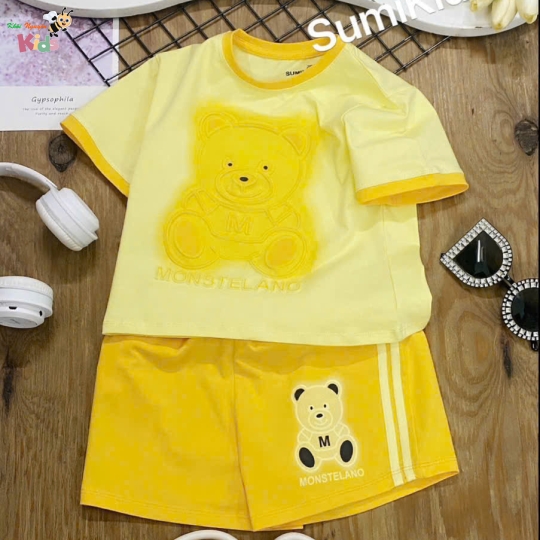 XƯỞNG MAY - CHÀO LÔ BỘ GÁI SUMIKIDS MÃ 63 DẬP NỔI IN LOANG