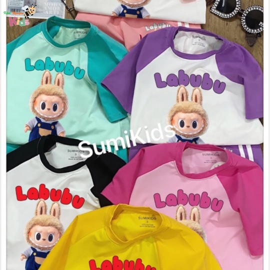XƯỞNG MAY SUMIKIDS - CHÀO LÔ BỘ GÁI TAY NGẮN QUẦN DÀI "LABUBU"