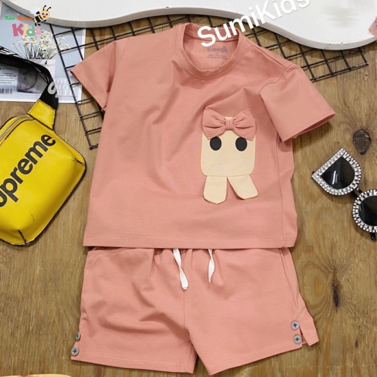 SUMIKIDS CHÀO LÔ SHORT BÉ GÁI TÚI NƠ