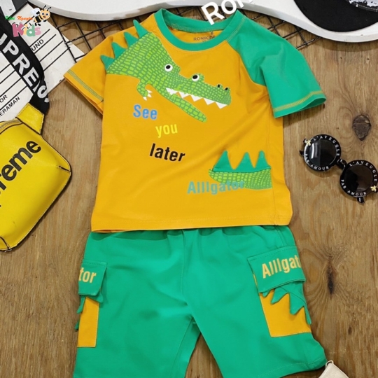 RONIKIDS CHÀO LÔ THUN BÉ TRAI ĐẮP HÌNH CÁ SẤU NGỘ NGHĨNH