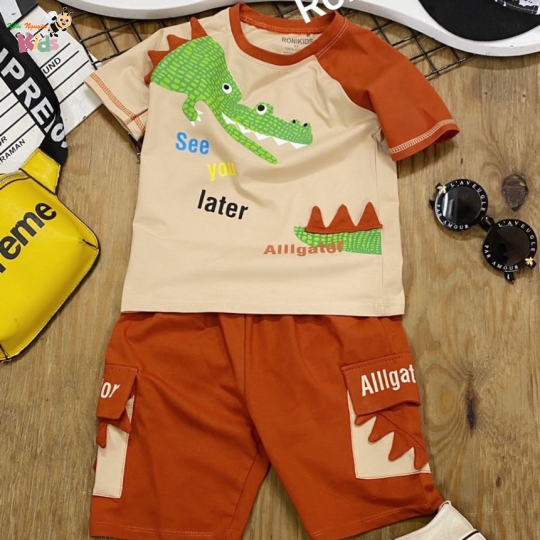 RONIKIDS CHÀO LÔ THUN BÉ TRAI ĐẮP HÌNH CÁ SẤU NGỘ NGHĨNH