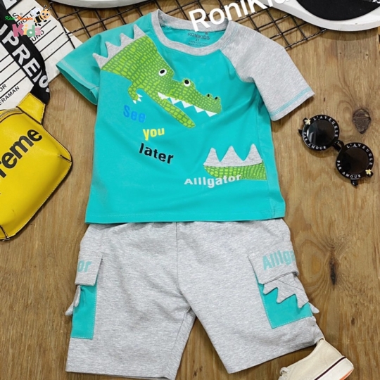 RONIKIDS CHÀO LÔ THUN BÉ TRAI ĐẮP HÌNH CÁ SẤU NGỘ NGHĨNH