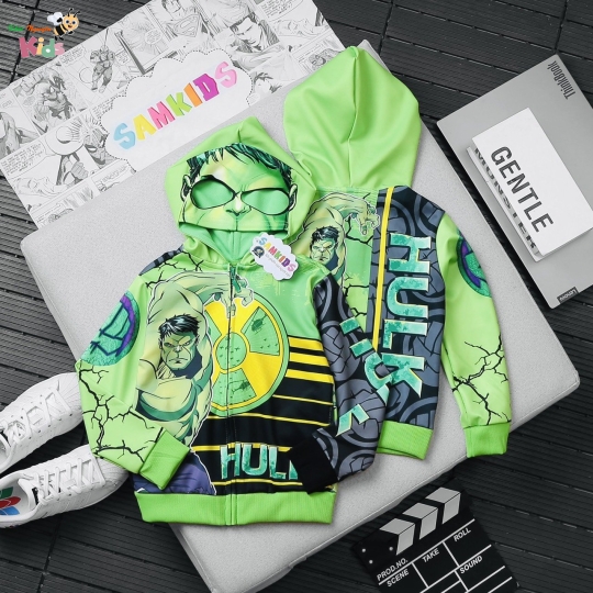 XƯỞNG MAY SAM KIDS - CHÀO LÔ ÁO KHOÁC 3D SIÊU ANH HÙNG
