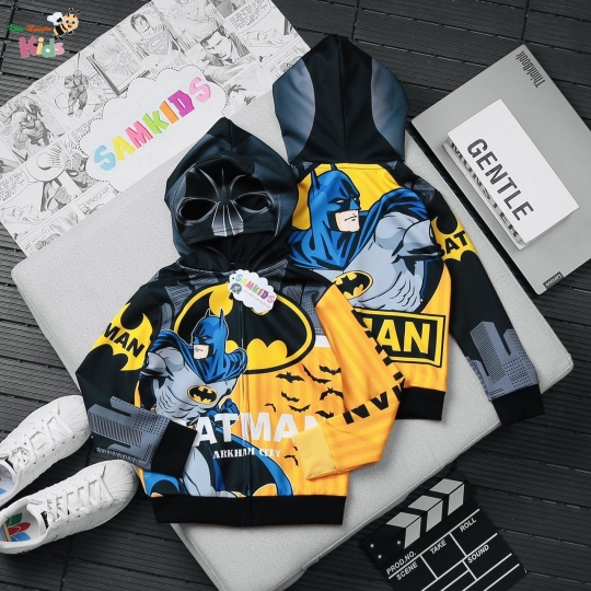 XƯỞNG MAY SAM KIDS - CHÀO LÔ ÁO KHOÁC 3D SIÊU ANH HÙNG