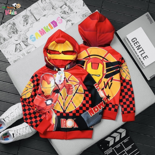 XƯỞNG MAY SAM KIDS - CHÀO LÔ ÁO KHOÁC 3D SIÊU ANH HÙNG