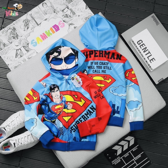 XƯỞNG MAY SAM KIDS - CHÀO LÔ ÁO KHOÁC 3D SIÊU ANH HÙNG