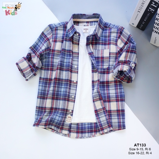 XƯỞNG MAY - CHÀO LÔ SƠ MI TAY DÀI NỈ COTTON CAO CẤP B2KID