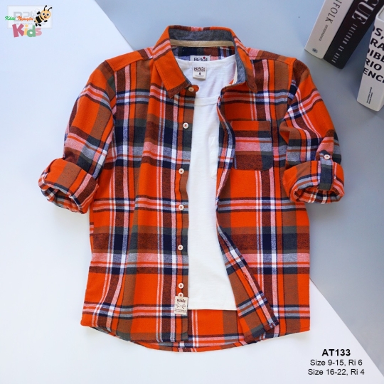 XƯỞNG MAY - CHÀO LÔ SƠ MI TAY DÀI NỈ COTTON CAO CẤP B2KID