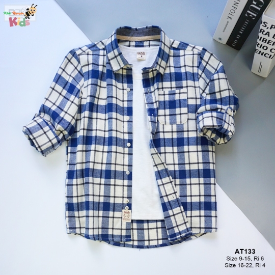 XƯỞNG MAY - CHÀO LÔ SƠ MI TAY DÀI NỈ COTTON CAO CẤP B2KID