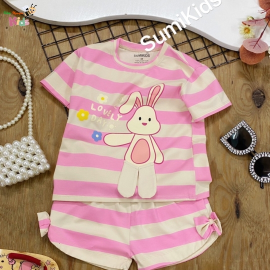XƯỞNG MAY SUMIKIDS - CHÀO BỘ GÁI SHORT ĐẮP THỎ