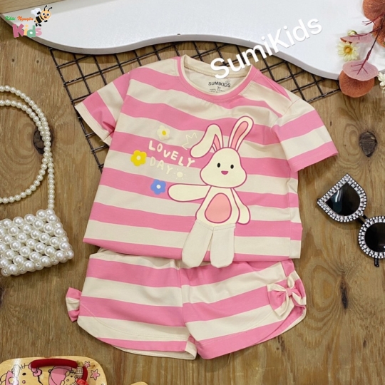 XƯỞNG MAY SUMIKIDS - CHÀO BỘ GÁI SHORT ĐẮP THỎ