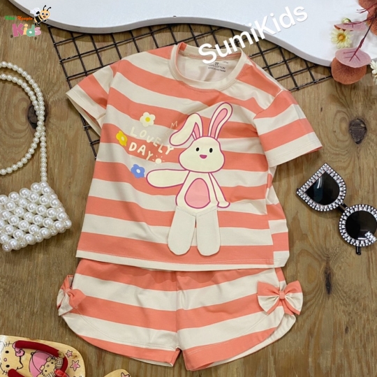 XƯỞNG MAY SUMIKIDS - CHÀO BỘ GÁI SHORT ĐẮP THỎ