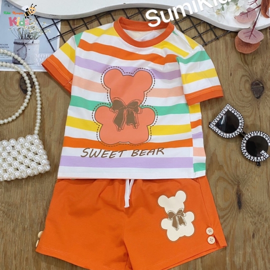 XƯỞNG MAY SUMIKIDS - CHÀO LÔ SHORT GÁI SỌC GẤU