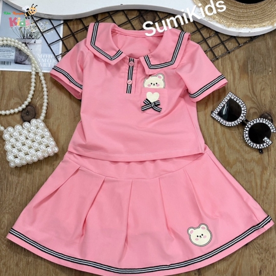XƯỞNG MAY SUMIKIDS - CHÀO LÔ SÉT VÁY GẤU TÚI BÉ GÁI