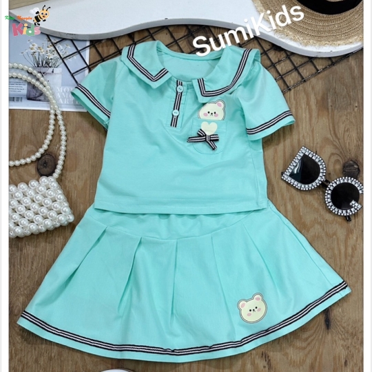 XƯỞNG MAY SUMIKIDS - CHÀO LÔ SÉT VÁY GẤU TÚI BÉ GÁI