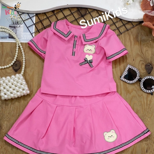 XƯỞNG MAY SUMIKIDS - CHÀO LÔ SÉT VÁY GẤU TÚI BÉ GÁI