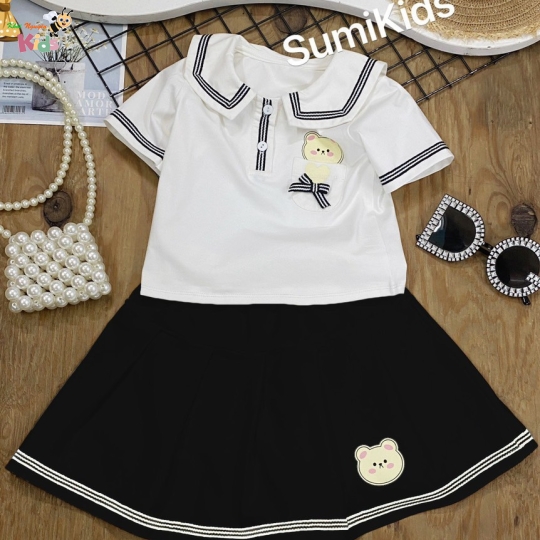 XƯỞNG MAY SUMIKIDS - CHÀO LÔ SÉT VÁY GẤU TÚI BÉ GÁI
