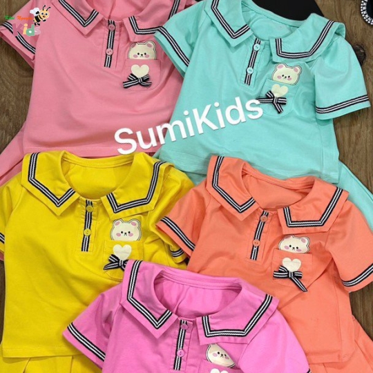 XƯỞNG MAY SUMIKIDS - CHÀO LÔ SÉT VÁY GẤU TÚI BÉ GÁI