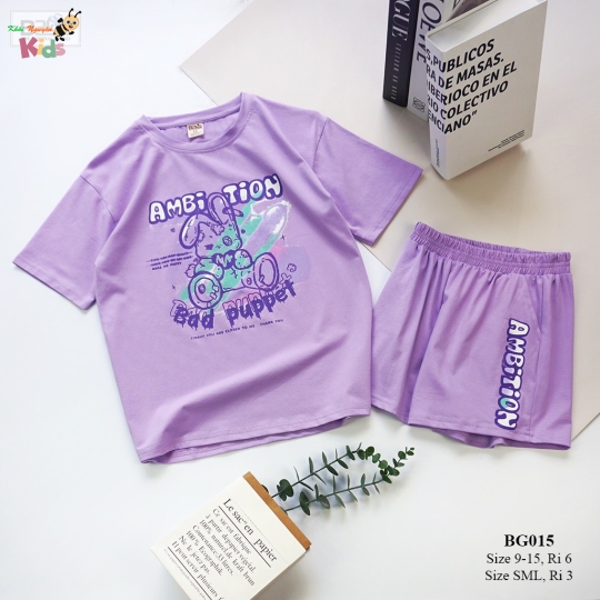 XƯỞNG MAY B2KIDS CHÀO BỘ THUN SHORT BÉ GÁI AMBITION 