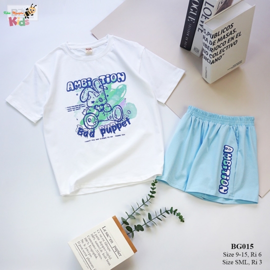 XƯỞNG MAY B2KIDS CHÀO BỘ THUN SHORT BÉ GÁI AMBITION 