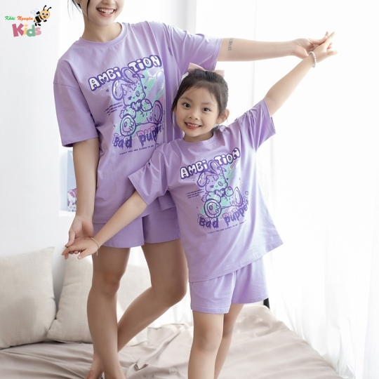 XƯỞNG MAY B2KIDS CHÀO BỘ THUN SHORT BÉ GÁI AMBITION 