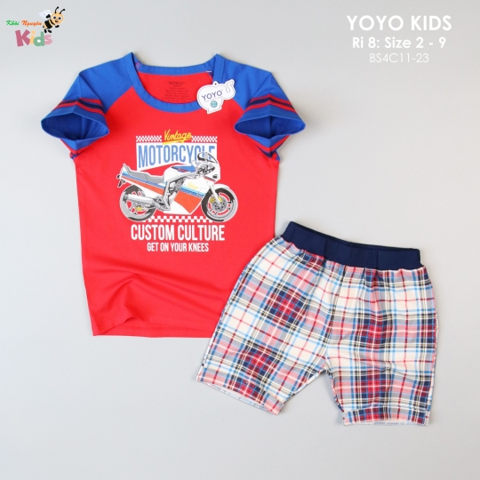 XƯỞNG MAY YOYOKIDS - CHÀO LÔ TRAI QUẦN THUN CARO