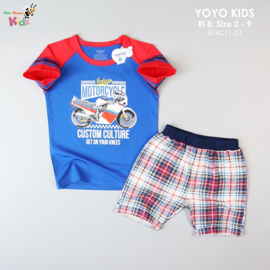 XƯỞNG MAY YOYOKIDS - CHÀO LÔ TRAI QUẦN THUN CARO