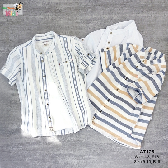 ÁO SƠ MI CỔ TRỤ TÚI MỔ AT125