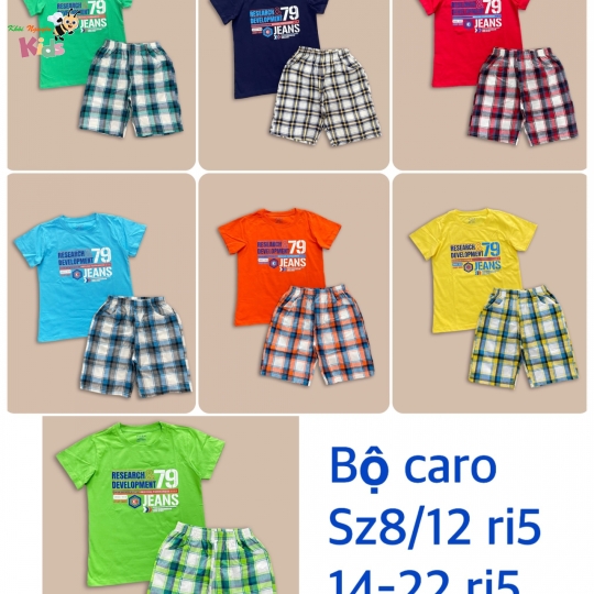 BỘ TRAI QUẦN CARO HIỆU P&H