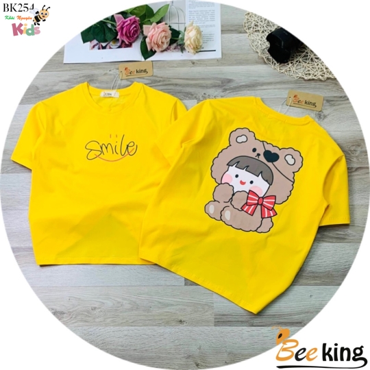 CHÀO LÔ ÁO BÉ GÁI FORM RỘNG GIẤU QUẦN "SMILE"