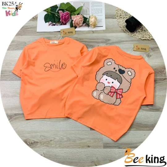 CHÀO LÔ ÁO BÉ GÁI FORM RỘNG GIẤU QUẦN "SMILE"