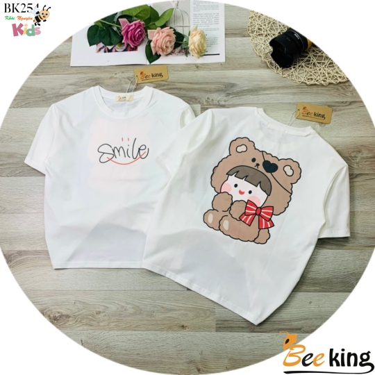 CHÀO LÔ ÁO BÉ GÁI FORM RỘNG GIẤU QUẦN "SMILE"