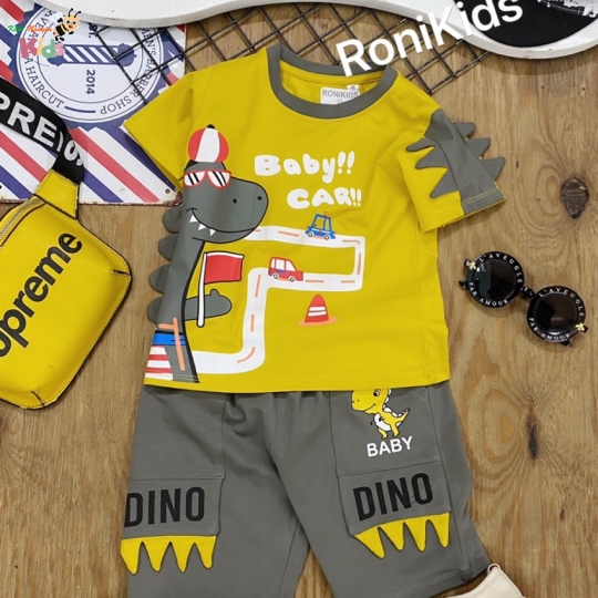 XƯỞNG MAY RONIKIDS - CHÀO BỘ TRAI KHỦNG LONG ĐẮP RĂNG VÂY